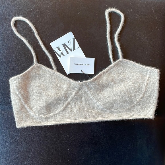 Zara 100% cashmere bralette bra NWT - Picture 5 of 7